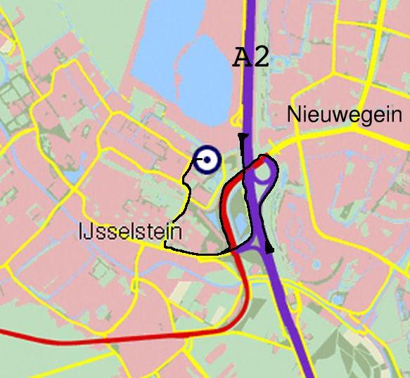 plattegrond van de omgeving van de lanceerplaats